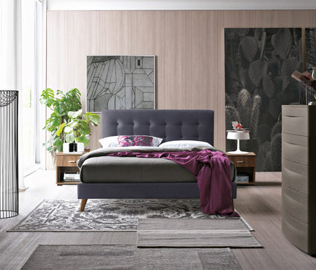 Time Living Bed Frame Double 135cm / Dark Grey Novara Fabric Bed Frame