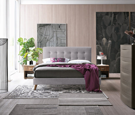 Time Living Bed Frame Double 135cm / Light Grey Novara Fabric Bed Frame