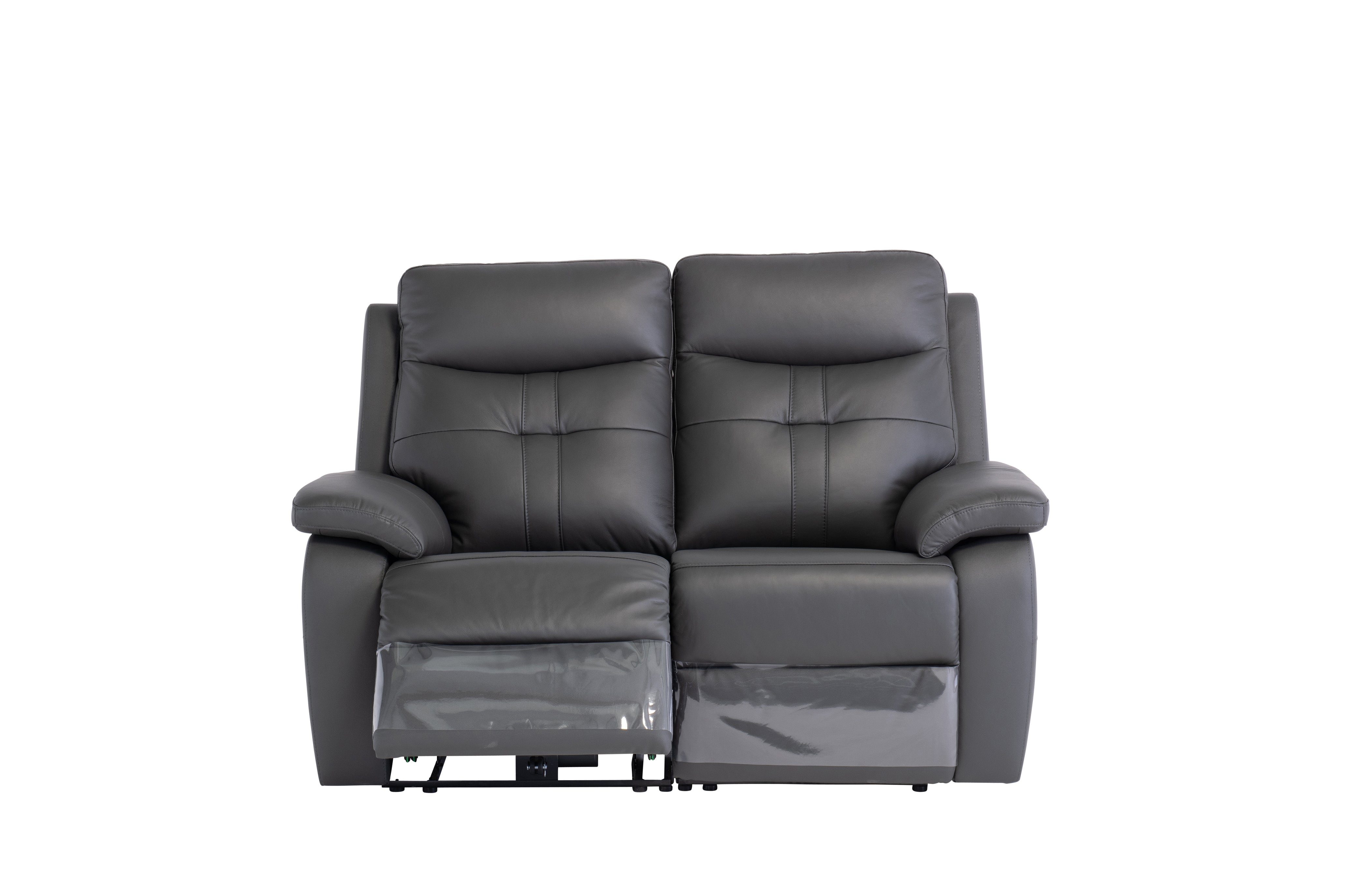 Earth Collection Reclining Sofas Charcoal Novona Leather Electric Reclining 2 Seater Sofa