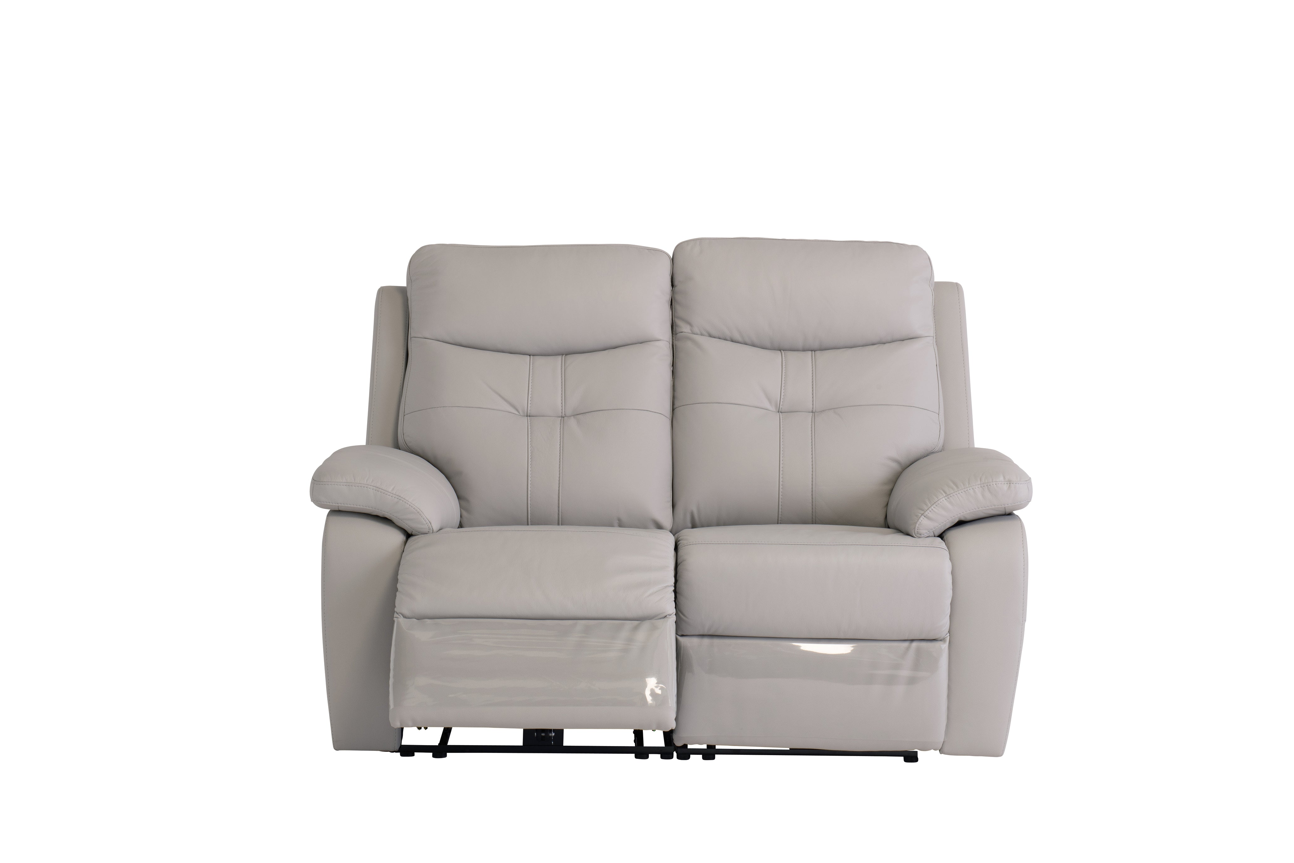 Earth Collection Reclining Sofas Light Grey Novona Leather Electric Reclining 2 Seater Sofa