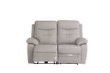 Earth Collection Reclining Sofas Light Grey Novona Leather Electric Reclining 2 Seater Sofa