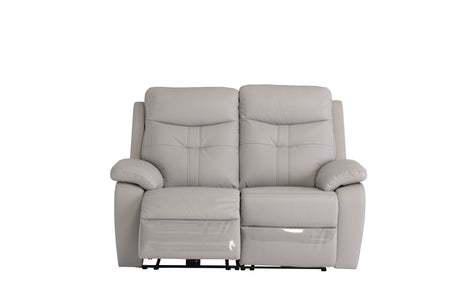 Earth Collection Reclining Sofas Light Grey Novona Leather Electric Reclining 2 Seater Sofa