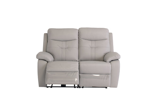 Earth Collection Reclining Sofas Light Grey Novona Leather Electric Reclining 2 Seater Sofa