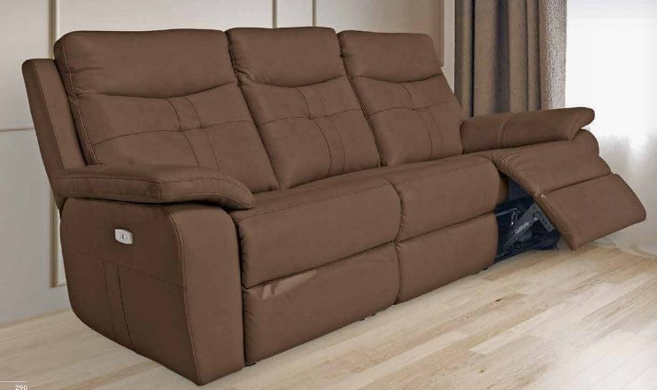 Earth Collection Reclining Sofas Brown Novona Leather Electric Reclining 3 Seater Sofa
