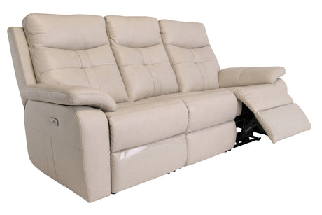 Earth Collection Reclining Sofas Novona Leather Electric Reclining 3 Seater Sofa