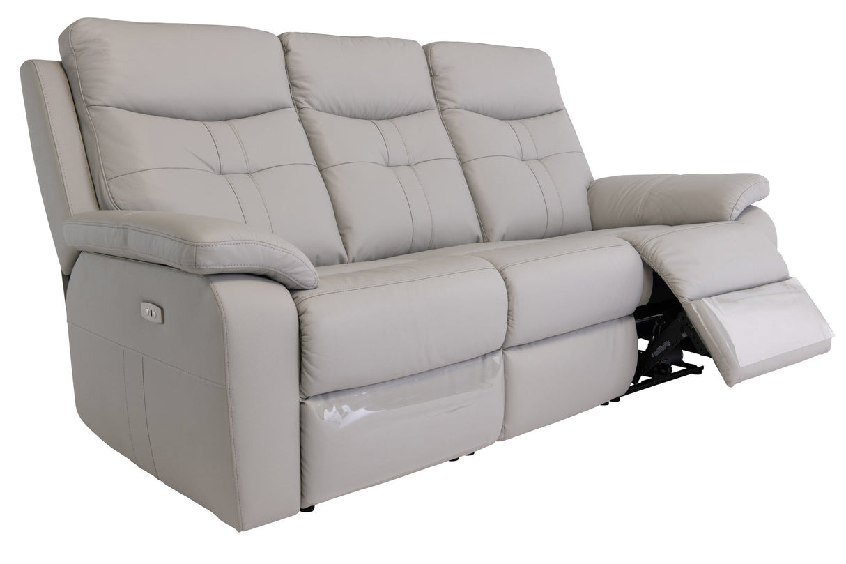 Earth Collection Reclining Sofas Novona Leather Electric Reclining 3 Seater Sofa
