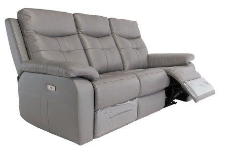 Earth Collection Reclining Sofas Novona Leather Electric Reclining 3 Seater Sofa