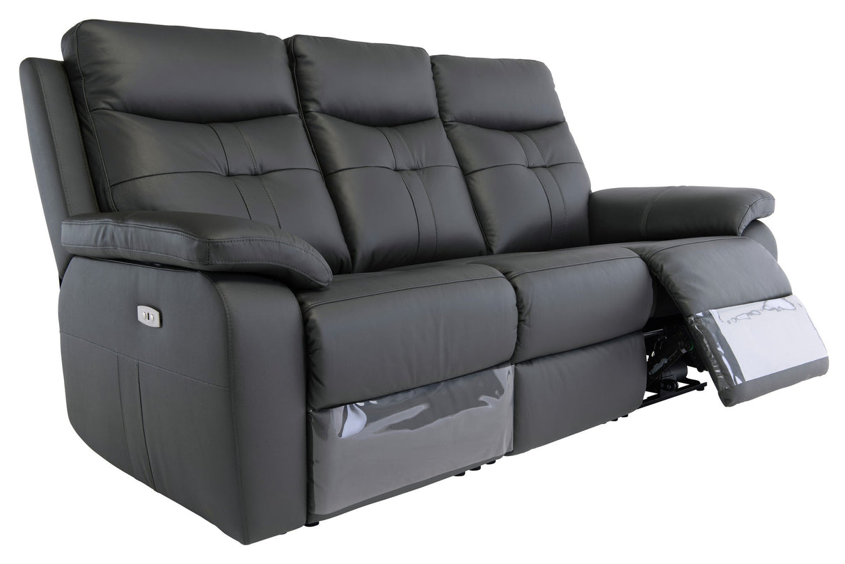Earth Collection Reclining Sofas Novona Leather Electric Reclining 3 Seater Sofa