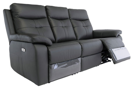 Earth Collection Reclining Sofas Novona Leather Electric Reclining 3 Seater Sofa