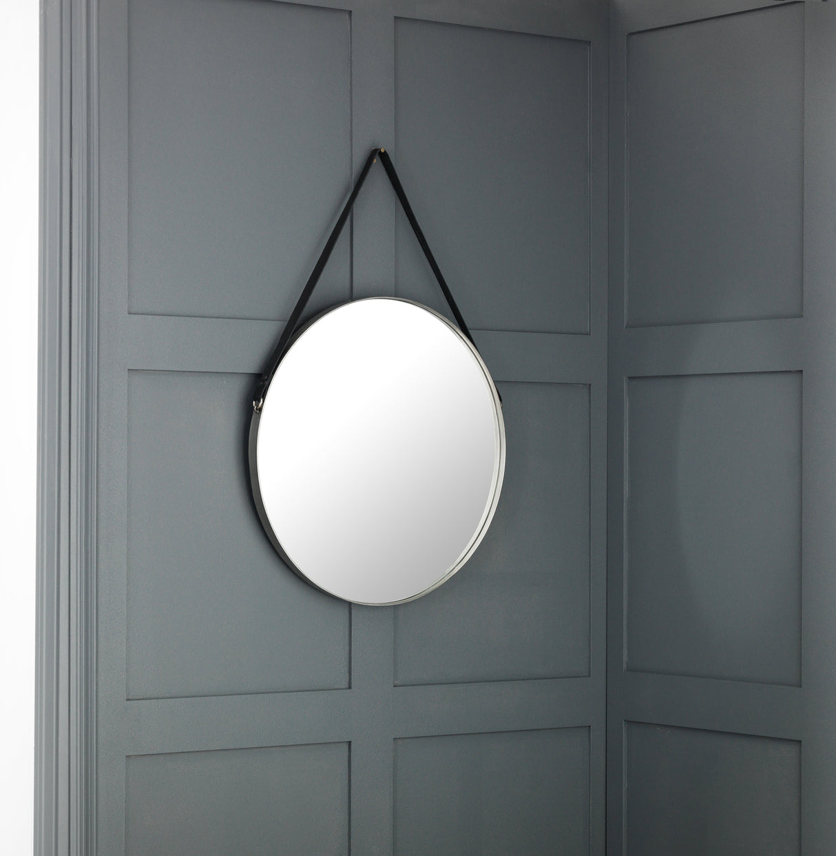 Julian Bowen Mirror Opera Round Pewter Mirror