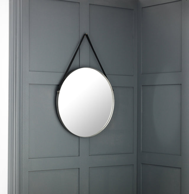 Julian Bowen Mirror Opera Round Pewter Mirror
