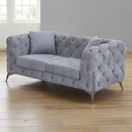 AWST 2 Seater Sofa Paris Grey Chesterfield Style 2 Seater Sofa