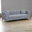 AWST 3 Seater Sofa Paris Grey Chesterfield Style 3 Seater Sofa