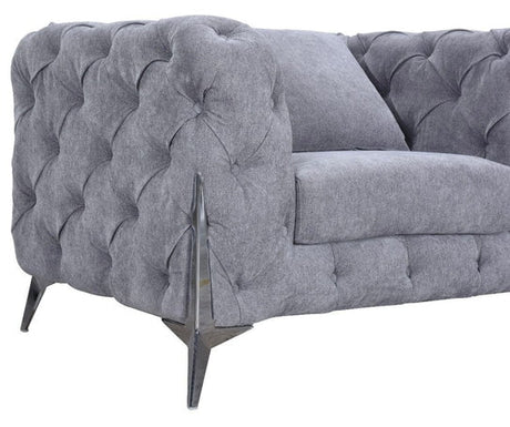 AWST Armchair Paris Grey Chesterfield Style Armchair