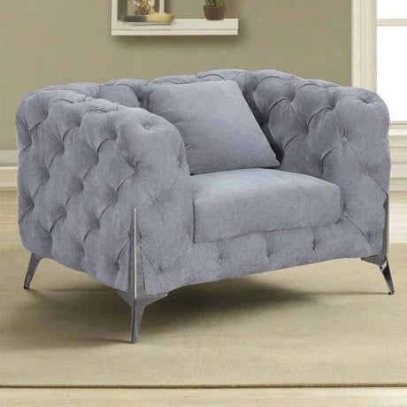 AWST Armchair Paris Grey Chesterfield Style Armchair