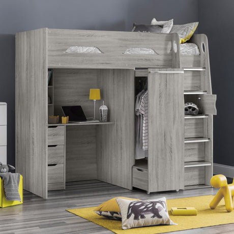 Julian Bowen Grey Oak Pegasus High Sleeper - Julian Bowen