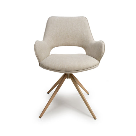 Furniture Link Dining Chair Perth Easy Clean Natural Fabric Swivel Chair (Sold in Pairs)