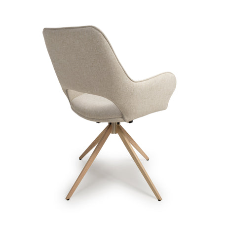 Furniture Link Dining Chair Perth Easy Clean Natural Fabric Swivel Chair (Sold in Pairs)