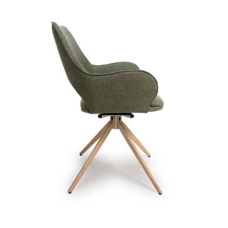 Furniture Link Dining Chair Perth Easy Clean Sage Fabric Swivel Chair (Sold in Pairs)
