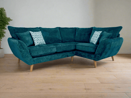 Lebus Corner Sofa Teal / Oak Perth Right Hand Facing Corner Sofa