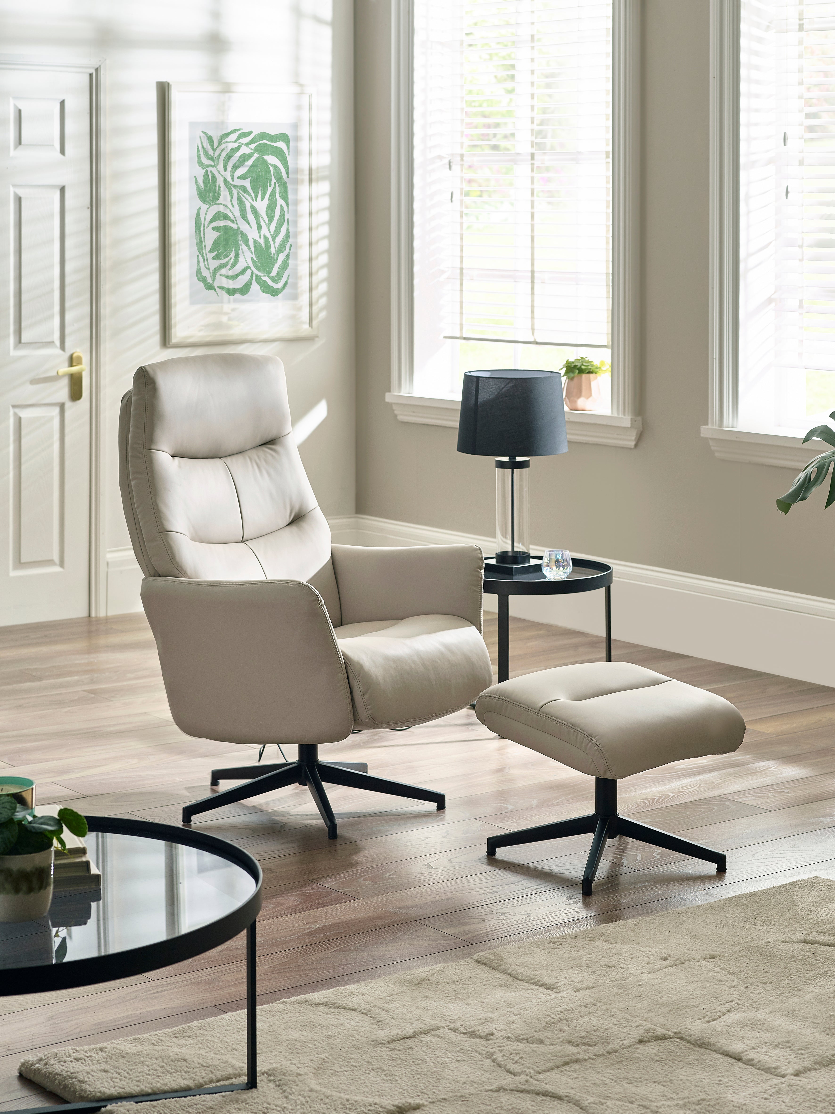 Julian Bowen Reclining Chair Priya Chair and Stool - Grey