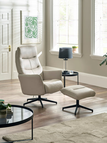 Julian Bowen Reclining Chair Priya Chair and Stool - Grey