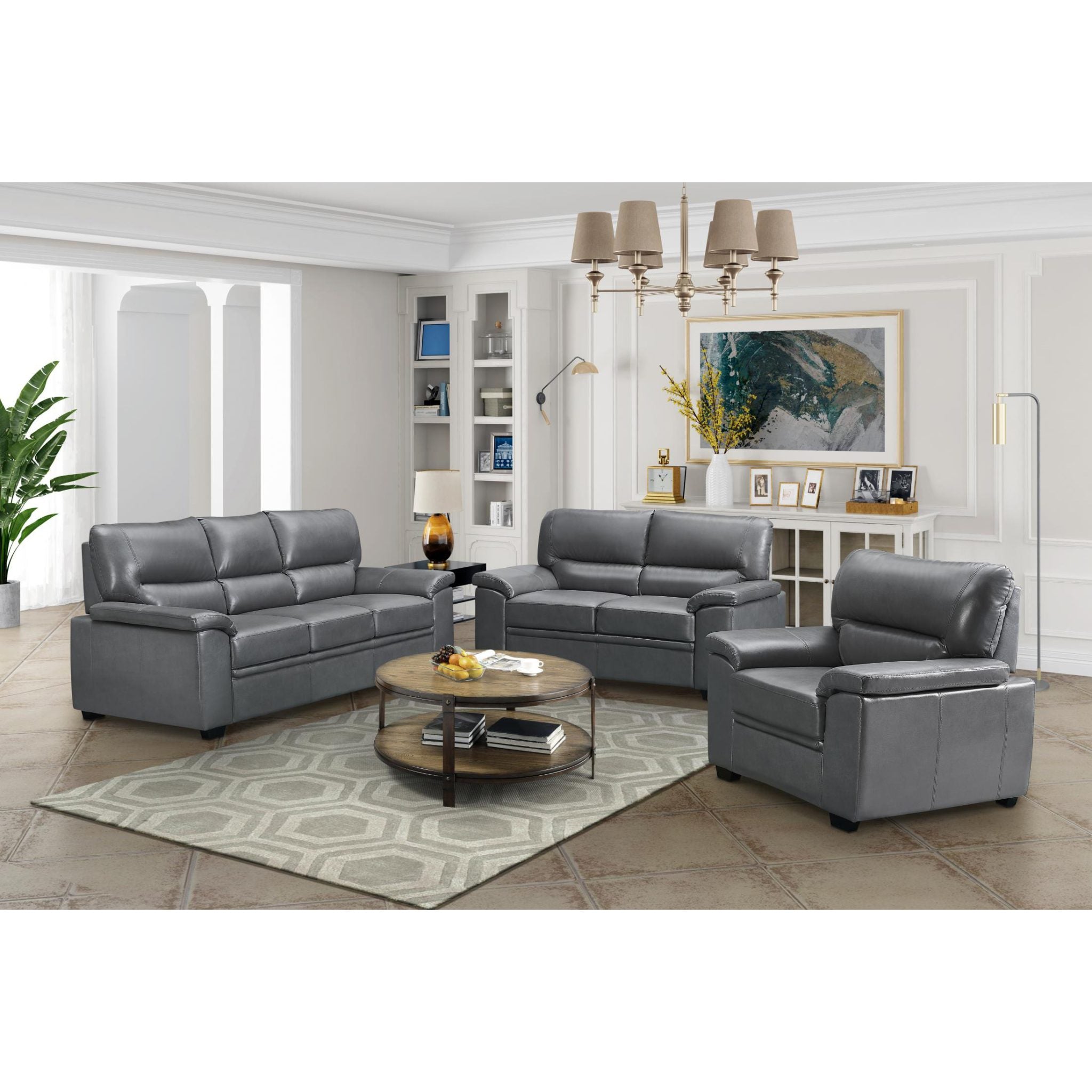 Heartlands Furniture Leather Armchair Grey Rachel Faux Leather Armchair
