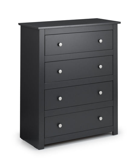 Julian Bowen Chests Radley 4 Drawer Chest - Anthracite