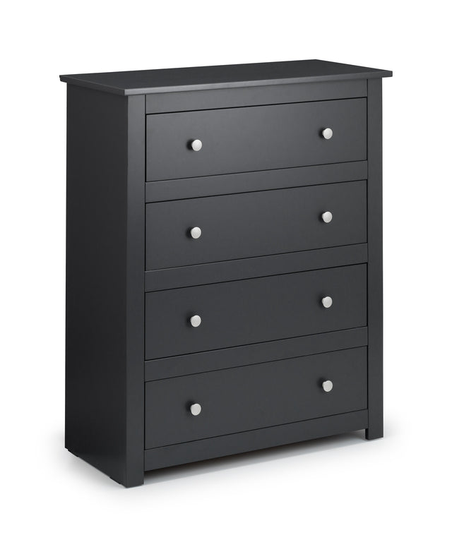 Julian Bowen Chests Radley 4 Drawer Chest - Anthracite