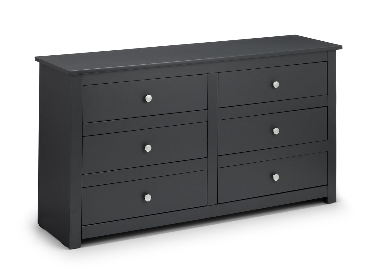 Julian Bowen Chests Radley 6 Drawer Chest - Anthracite