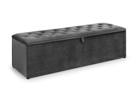 Ravello Blanket Box Dark Grey Velvet -Your Home Furniture