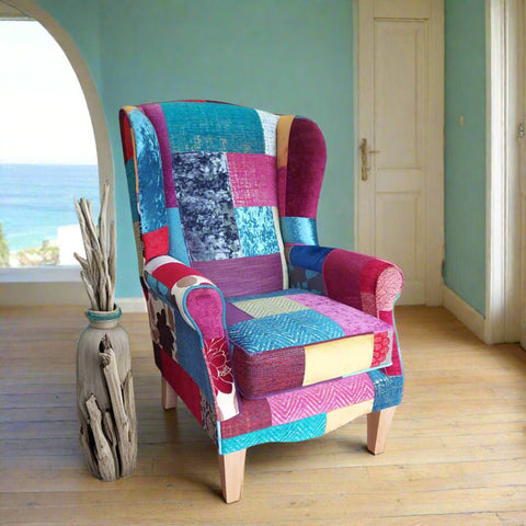 West Midlands Upholstery Regency Patchwork Fireside Chair