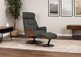 GFA Reclining Chair Reya Leather Manual Recliner Swivel Chair and Foot Stool -GFA