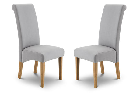 Julian Bowen Dining Chairs Rio Scrollback Fabric Chairs - Sold in pairs