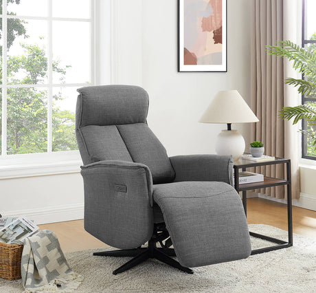 Vida Living Recliner Charcoal Fabric Riya Electric Reclining Accent Chair