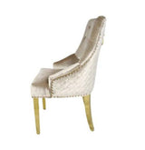 AWST Dining Chairs Romeo Mink Lion Knocker Back Fabric Chair