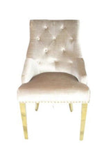 AWST Dining Chairs Romeo Mink Lion Knocker Back Fabric Chair