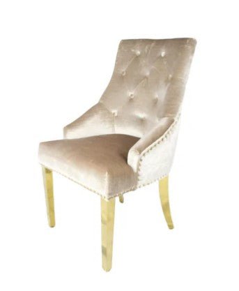 AWST Dining Chairs Romeo Mink Lion Knocker Back Fabric Chair