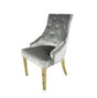 AWST Dining Chairs Romeo Silver Lion Knocker Back Fabric Chair