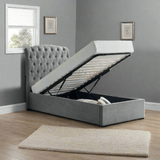 Limelight Rosa Ottoman Bed Frame Rosa Light Grey Fabric Ottoman Storage Bed