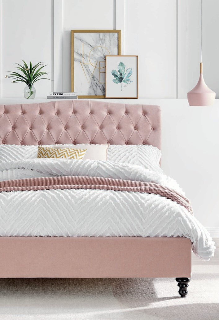 Rosa Pink Fabric Bed – A Charming and Cosy Centrepiece