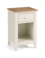 Julian Bowen Bedside Salerno Shaker Ivory/ Oak 1 Drawer Bedside