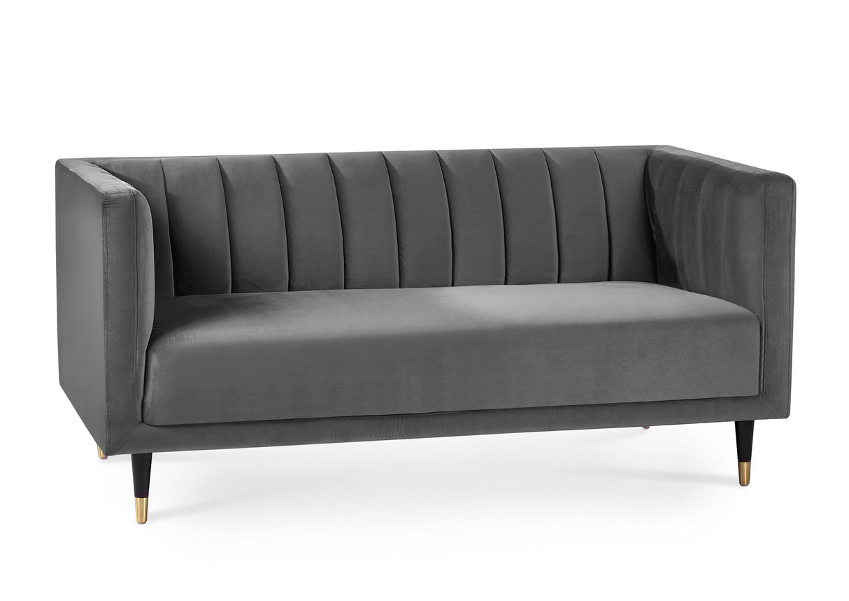 Julian Bowen Sofas Salma Scalloped Back 2 Seater - Grey