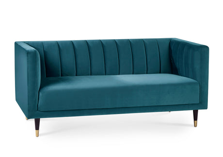 Julian Bowen Sofas Salma Scalloped Back 2 Seater - Teal