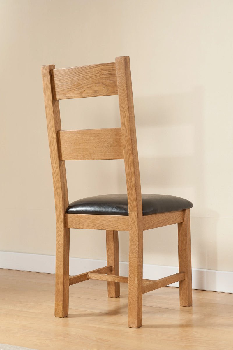 Your Home Style Dining Chairs Shrewton Pair of Rustic Chairs - PU Seat Pad