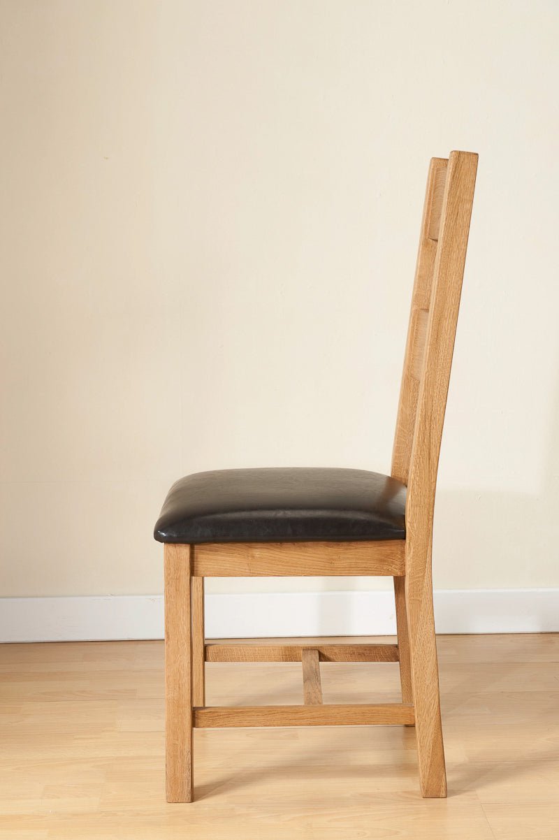 Your Home Style Dining Chairs Shrewton Pair of Rustic Chairs - PU Seat Pad