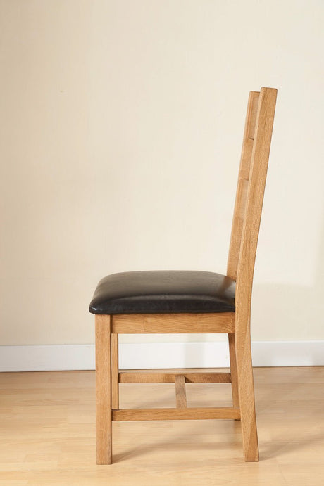 Your Home Style Dining Chairs Shrewton Pair of Rustic Chairs - PU Seat Pad