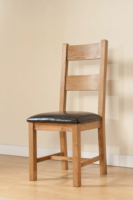 Your Home Style Dining Chairs Shrewton Pair of Rustic Chairs - PU Seat Pad