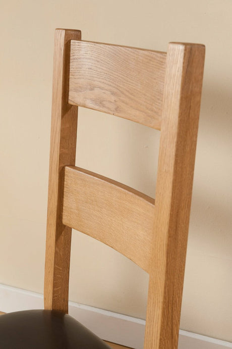Your Home Style Dining Chairs Shrewton Pair of Rustic Chairs - PU Seat Pad