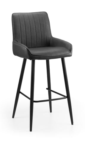 Luxe Velvet Bar Stool - Grey